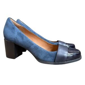Clarks Artisan Tarah Brae Suede Leather Block Heel Pumps size 11
